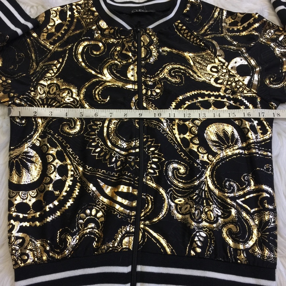 Cleo Unique Gold Pattern Black Jacket - image 4